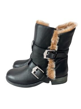 Aimee Kestenberg Faux Fur Lined Sammy Leather Moto Winter Boots